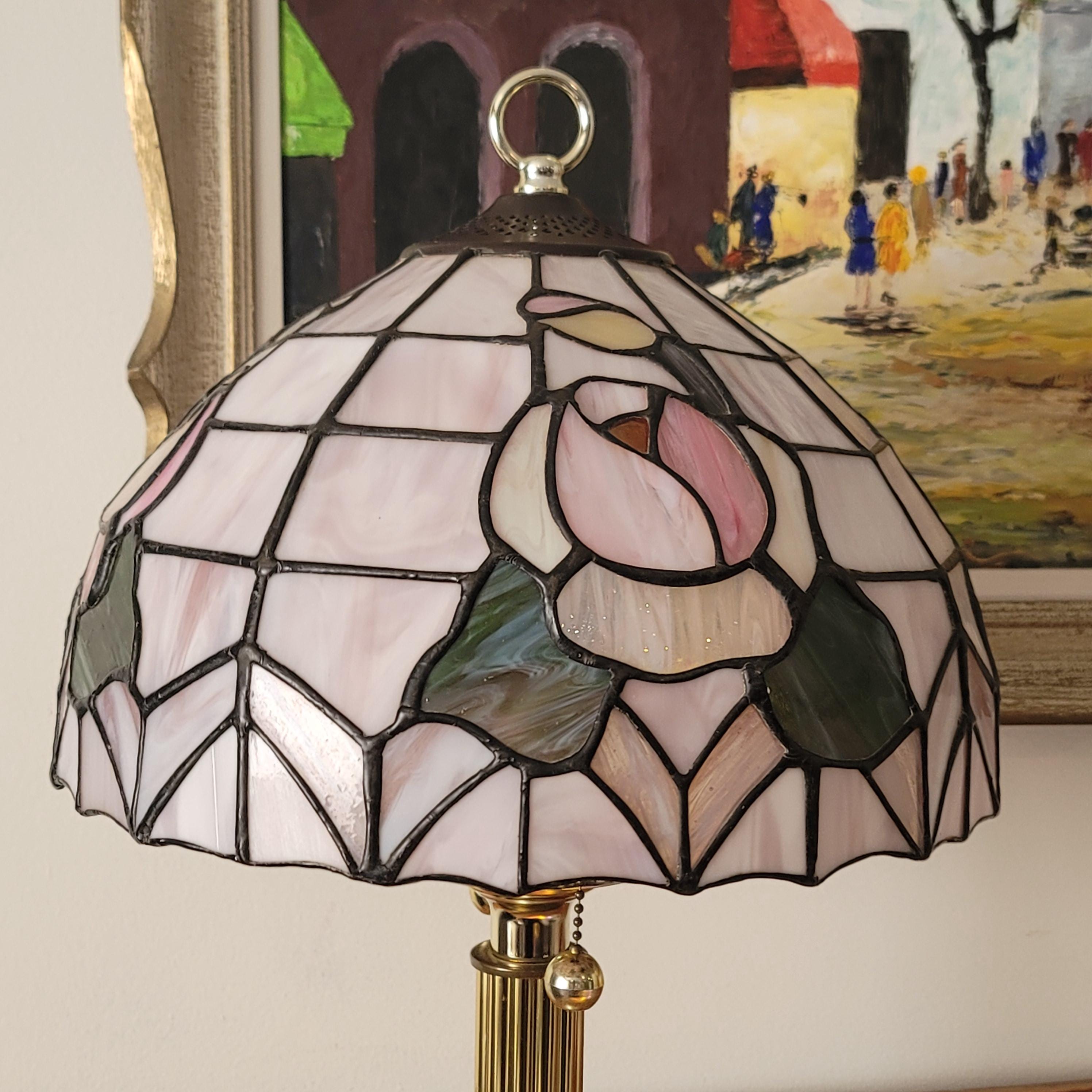 ヴィンテージ ティファニースタイル ランプ フローラル ピンク 23