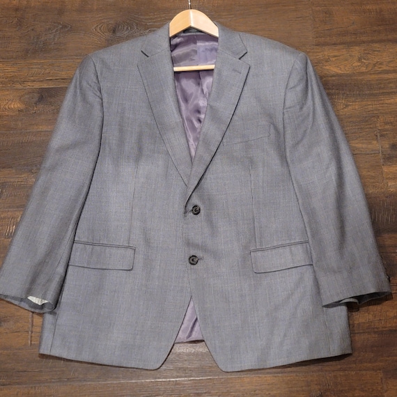 Vintage Lauren Ralph Lauren Men’s Silk Wool Blazer Size 44S Grey Tailored Sport Coat