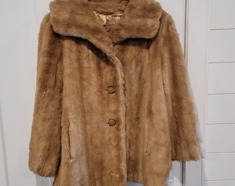 SEARS Faux Fur Winter Coat Brown