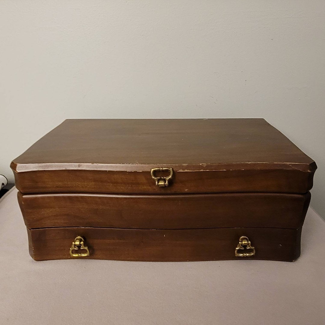 Vintage Wooden Jewelry Box Vintage Wooden Trunk Jewelry Case Etsy