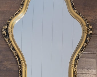 Wall Mirror Plastic Frame Gold Vintage
