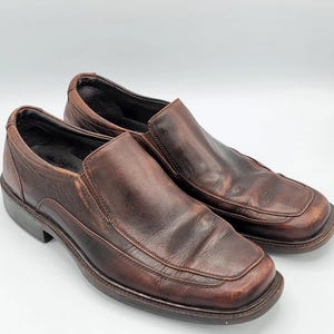 Vintage Loafers Leather Mens Size 8.5 M Brown Slip on Casual Shoes