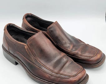 Vintage Mens 11 Florsheim Imperial Brown Leather Slip on 