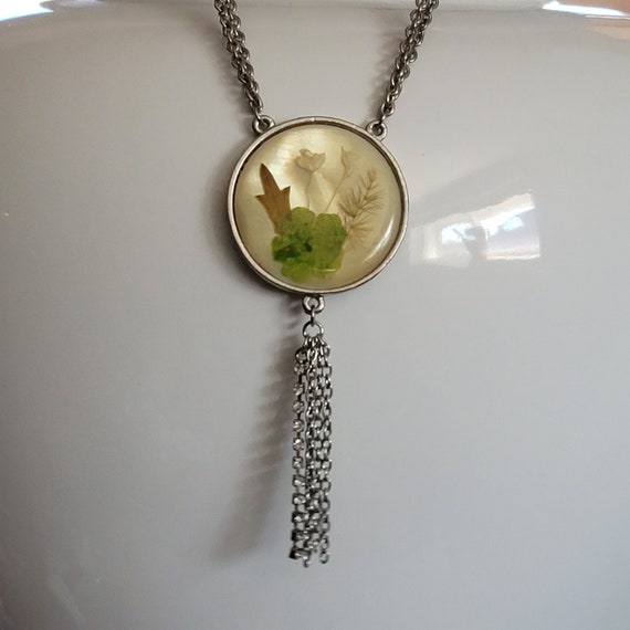 Dried Flower Necklace Pendant Rhinestone - image 2