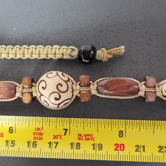 Vintage Beaded Braided Macrame Chocker Necklace B… - image 4