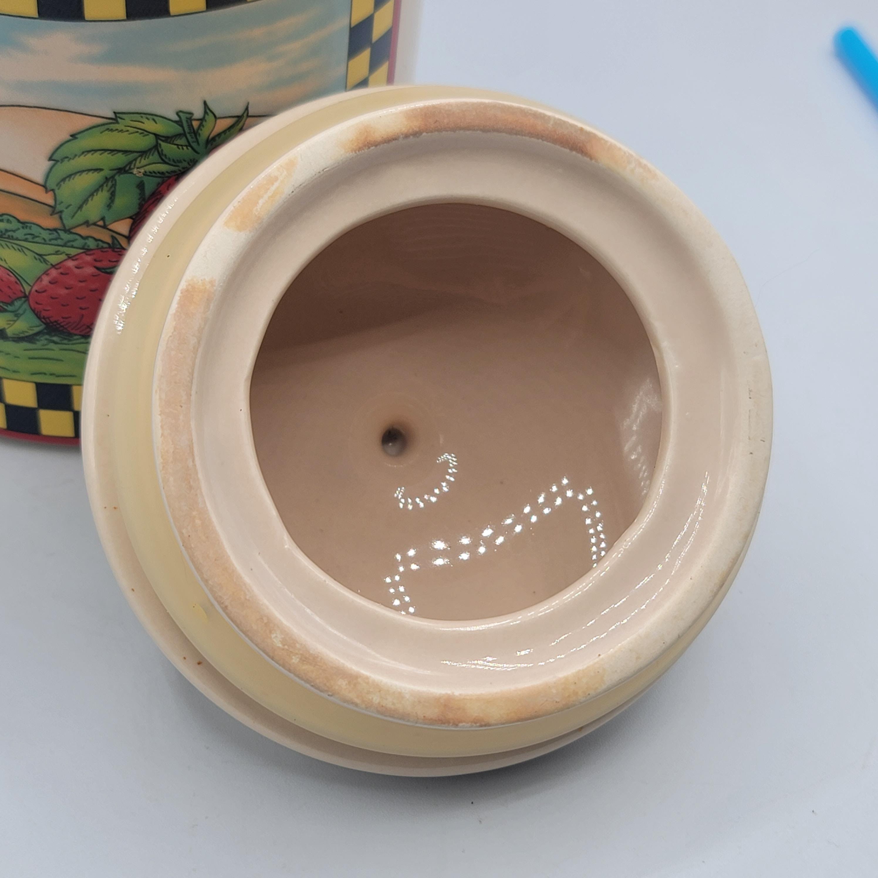 Vintage International Susan Winget Strawberry Canister Ceramic - Etsy