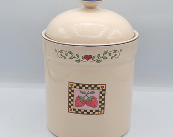 Vintage International Susan Winget Strawberry Canister Ceramic - Etsy