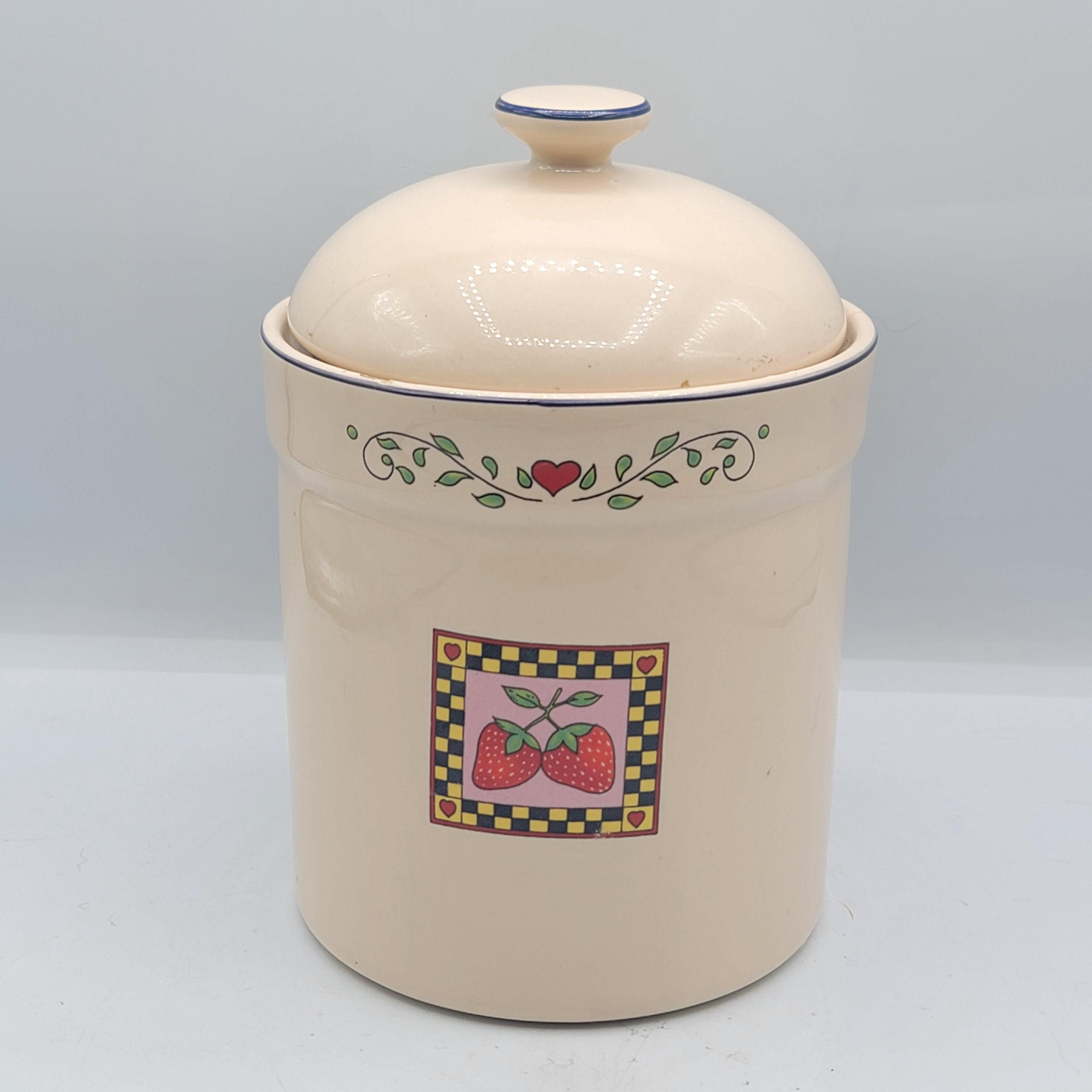 Vintage International Susan Winget Strawberry Canister Ceramic - Etsy