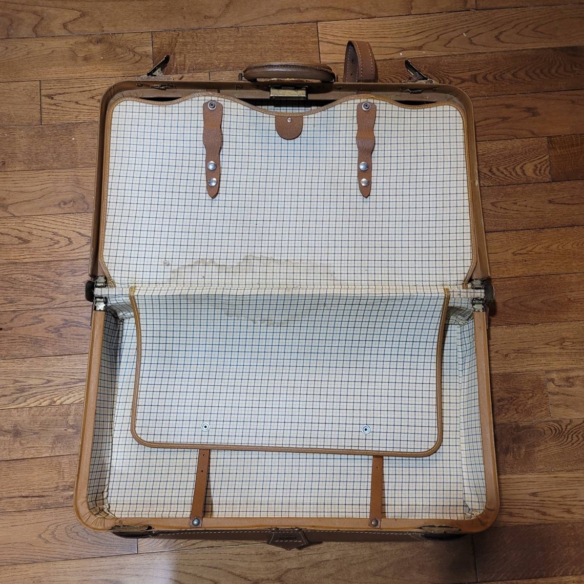 1940s Leather Suitcase With Dividers Luggage Travel Luggage Etsy