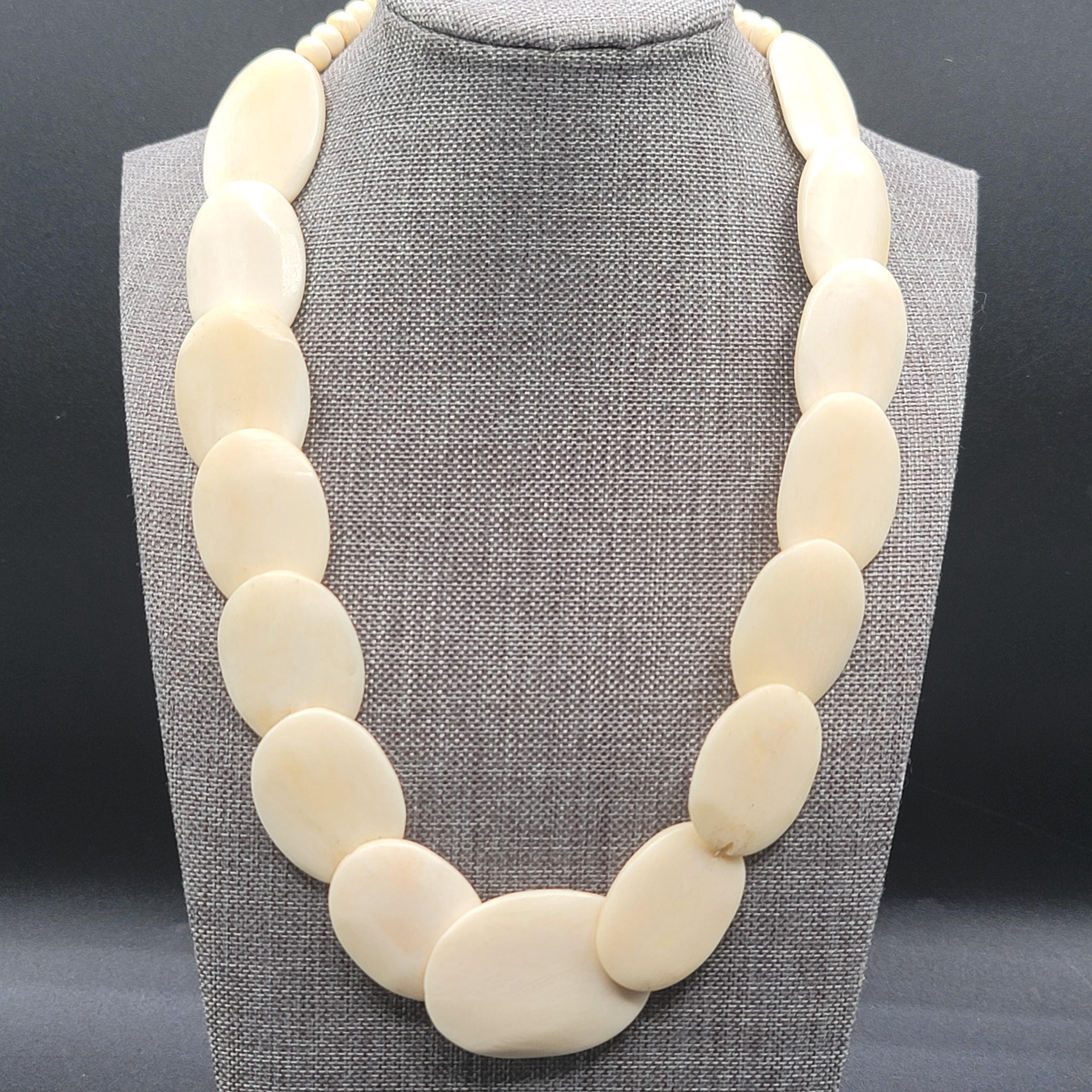 ヴィンテージビーズディスクネックレス アフリカ トライバル 16インチ