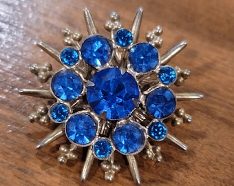 Vintage Small Blue Star Brooch