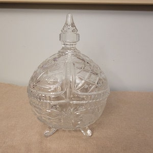 Crystal Candy Bon Bon Dish with Lid 9&quot;