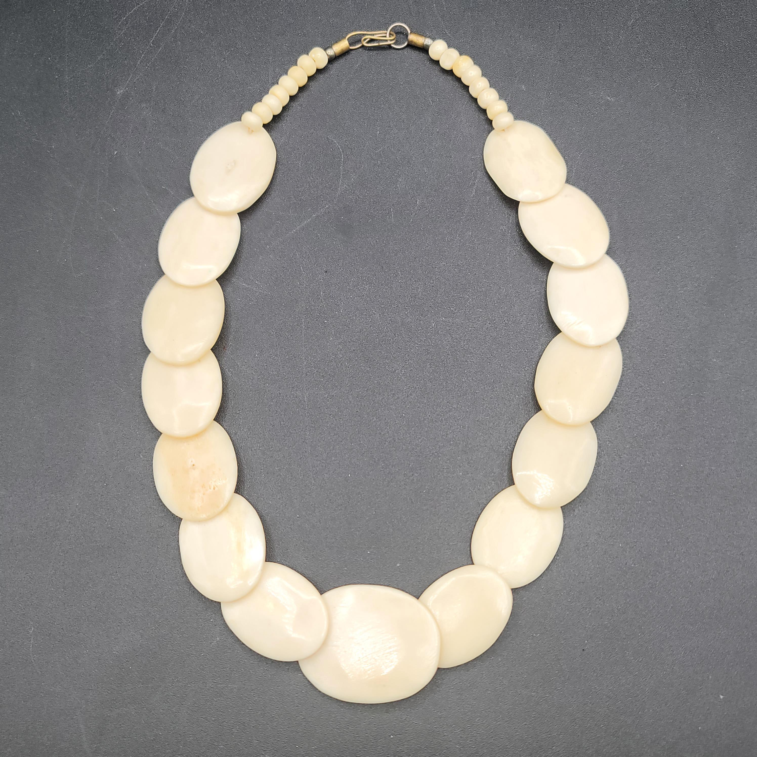 ヴィンテージビーズディスクネックレス アフリカ トライバル 16インチ