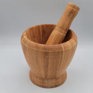 Vintage Wood Mortar and Pestle