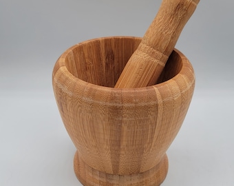 Vintage Wood Mortar and Pestle