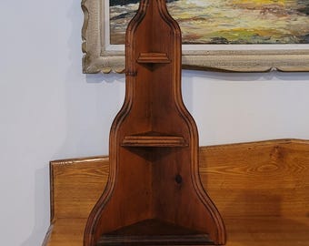 Vintage Corner Wood Wall Shelf Rustic Cottagecore Handmade