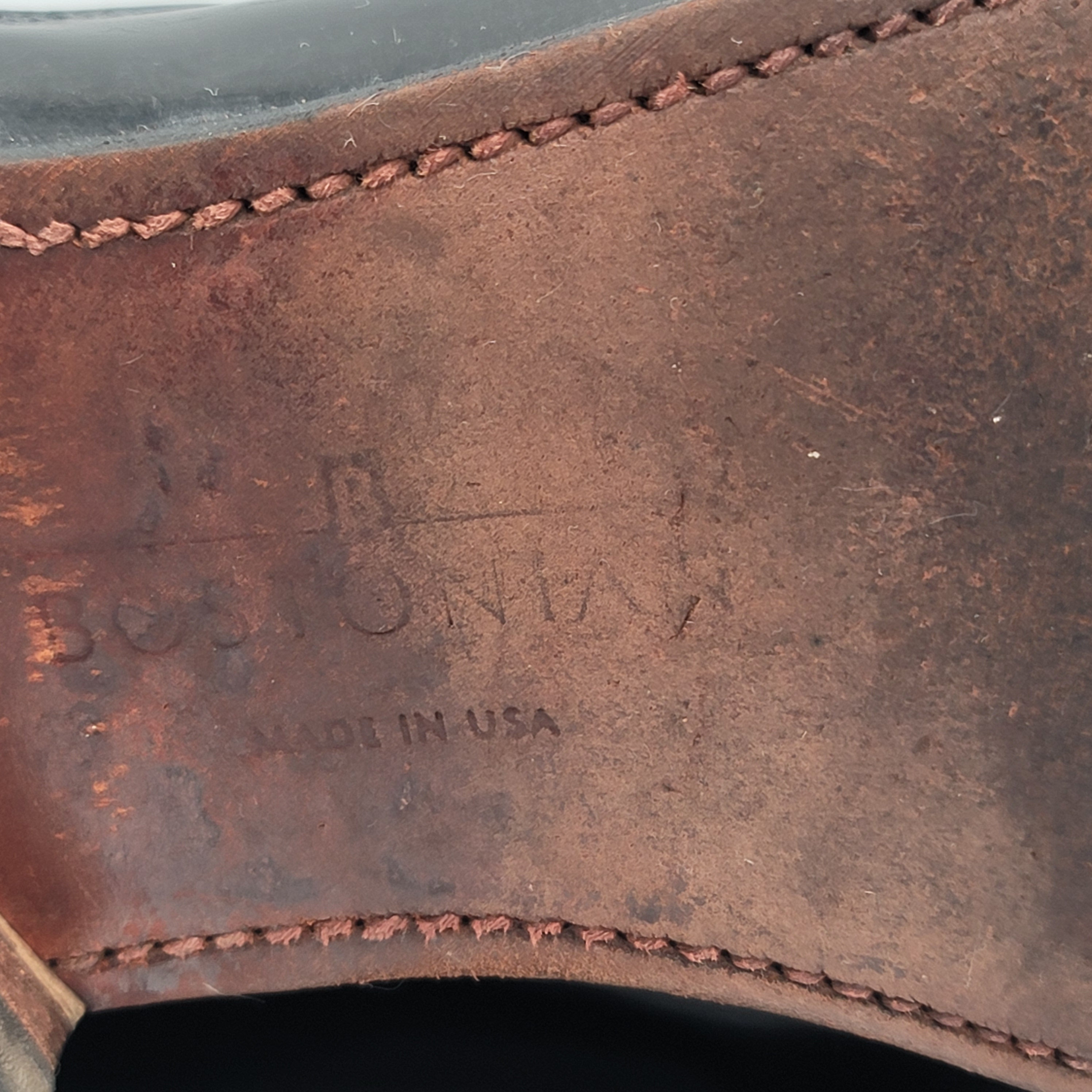 Vintage Mens Black Leather Cap Toe Lace Shoes Size 8 EC, Bostonian