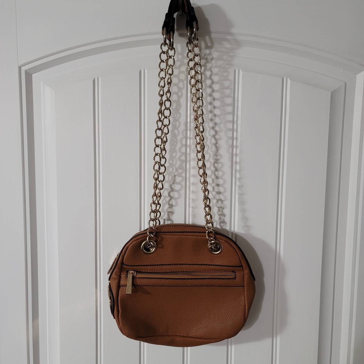 Michael kors crossbody top brown leather bag