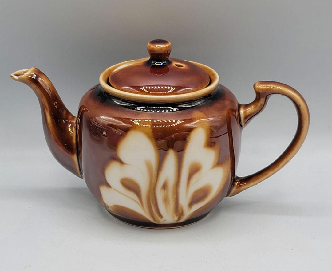 Small Single Cup Tea Pot Individual Size Brown Vintage EUC Ceramic ...