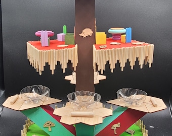 Casita para pájaros de madera rústica, comedero para pájaros, decoración de jardín.