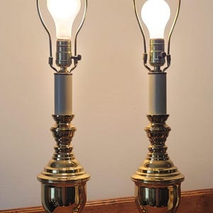 Vintage Lamp Brass  finish Table Top Accent Lamps Set 30 inch