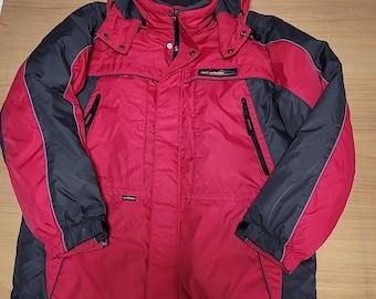 Mens Size L Down Puffer Jacket Windproof Waterproof Coat Red Grey Grade A