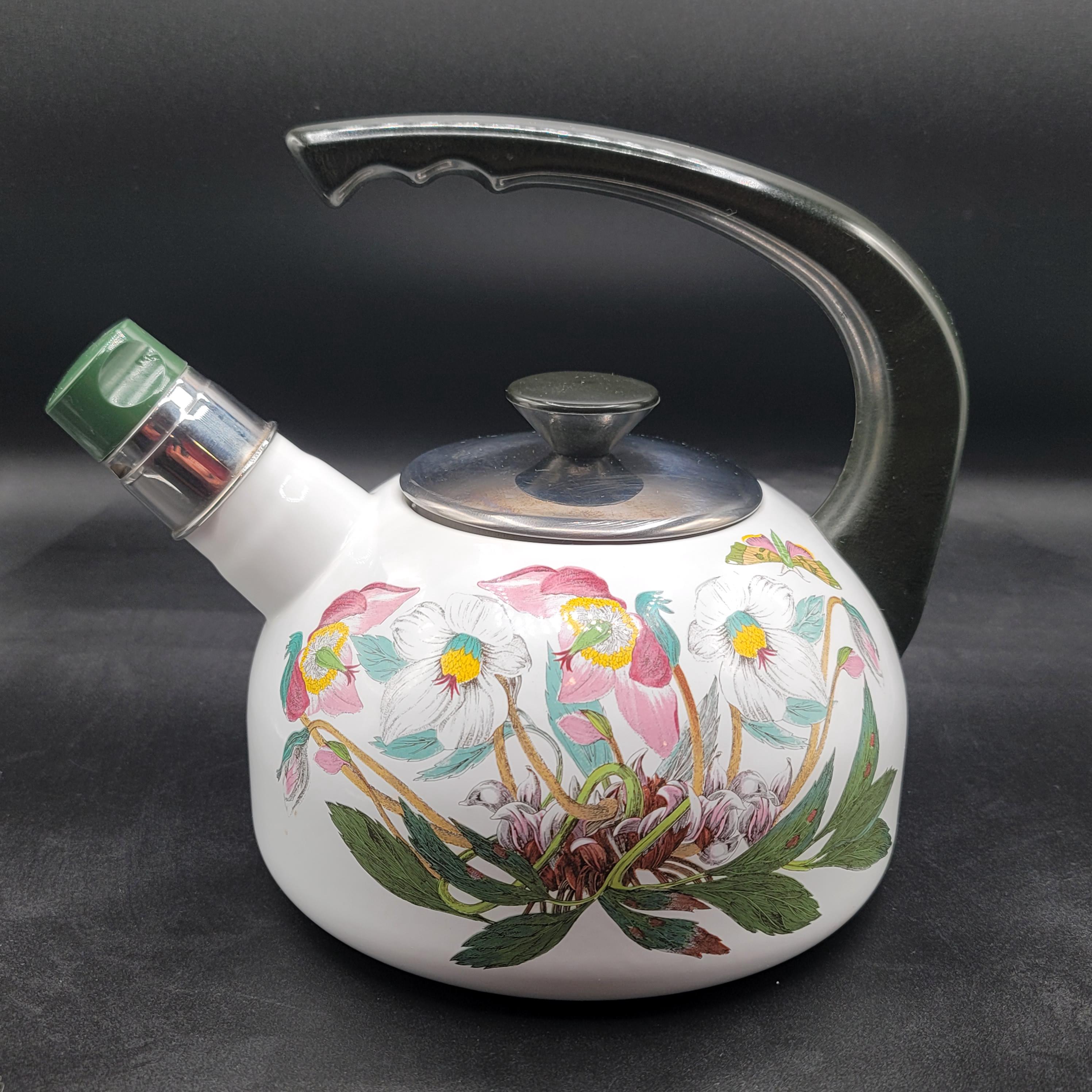 Portmeirion Botanic Garden Tea Kettle Floral Enamel Handle - Etsy