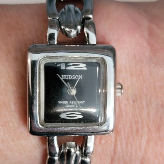 Vintage Quartz Wristwatch Hudson Silver Band Japan Movement