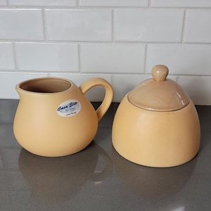 CASA Elite Cream and Sugar Bowl Tan Vintage