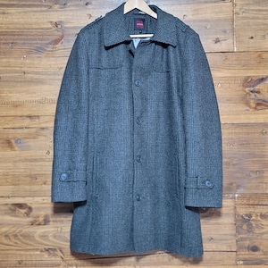 Vintage Maincoat Tweed Overcoat Jacket Men Size 44 Grey