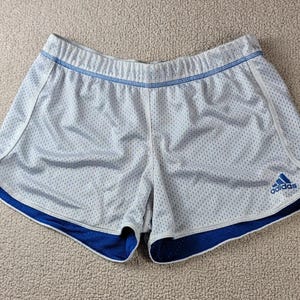 Adidas Shorts Dam Träningsnät Elastisk Midja 30 Bootie Shorts Vita Blå