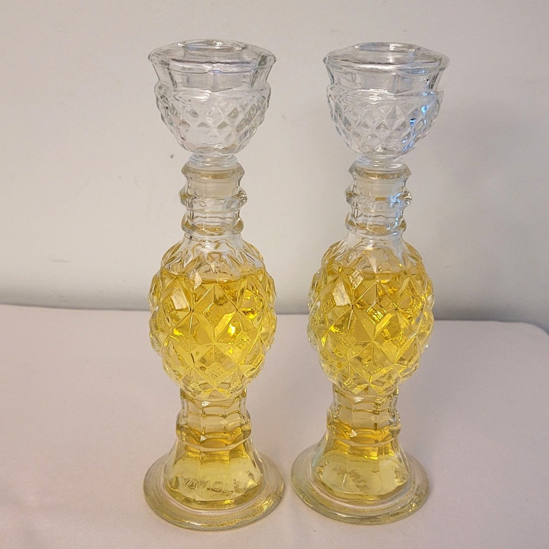 2 AVON Candlestick Holder, Avon Glass Candle Holders 8 Etsy