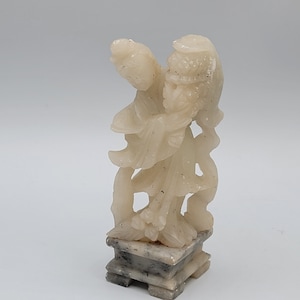 Chinese Geisha girl Soapstone Carved Sculpture