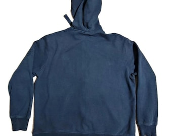 FILA F Box Hoodie Men L Black Zip Front Sweatshirt Long Sleeve Vtg Y2k