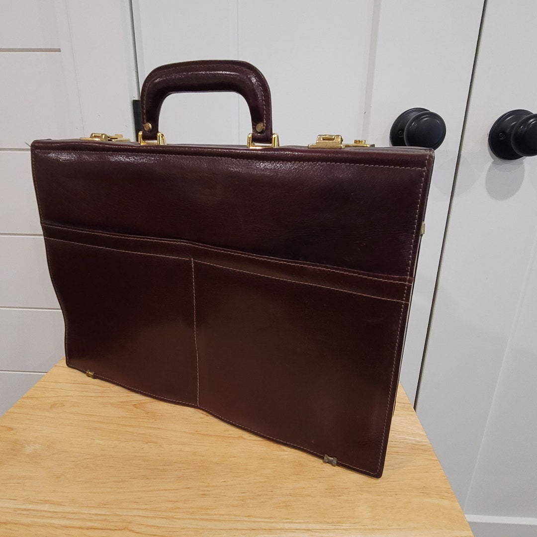 Vintage Leather Briefcase With Keys Tilley Etsy