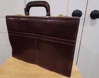 Porte-documents vintage en cuir avec clés Tilley