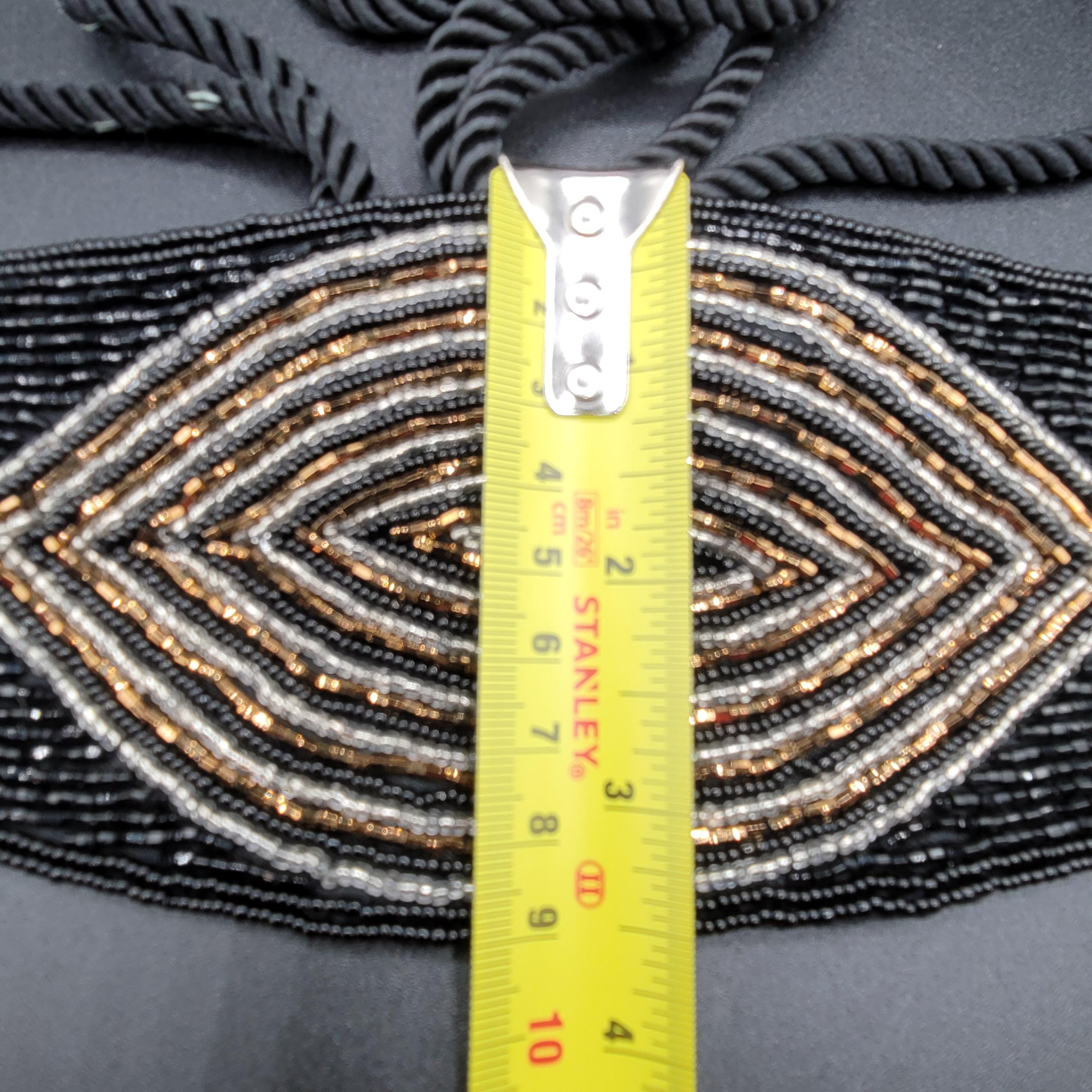 Vintage Couture Black Belt S Jeweled Beaded Evening Wear Rope Metals Metallic Vintage Beaded Sequin Jeweled Rope Belt Black Gold Tone - Etsy main image 3