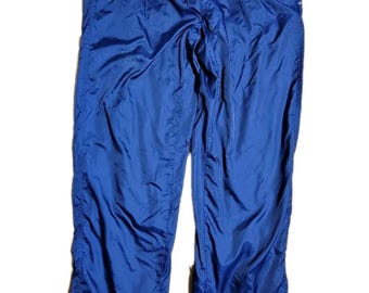 Vintage 90s Adidas Pants Mens Size Large Blue Logo Nylon Lined 32x30