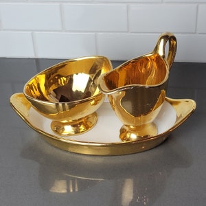 Vintage Royal Winton Yellow Gold Sugar Creamer Set