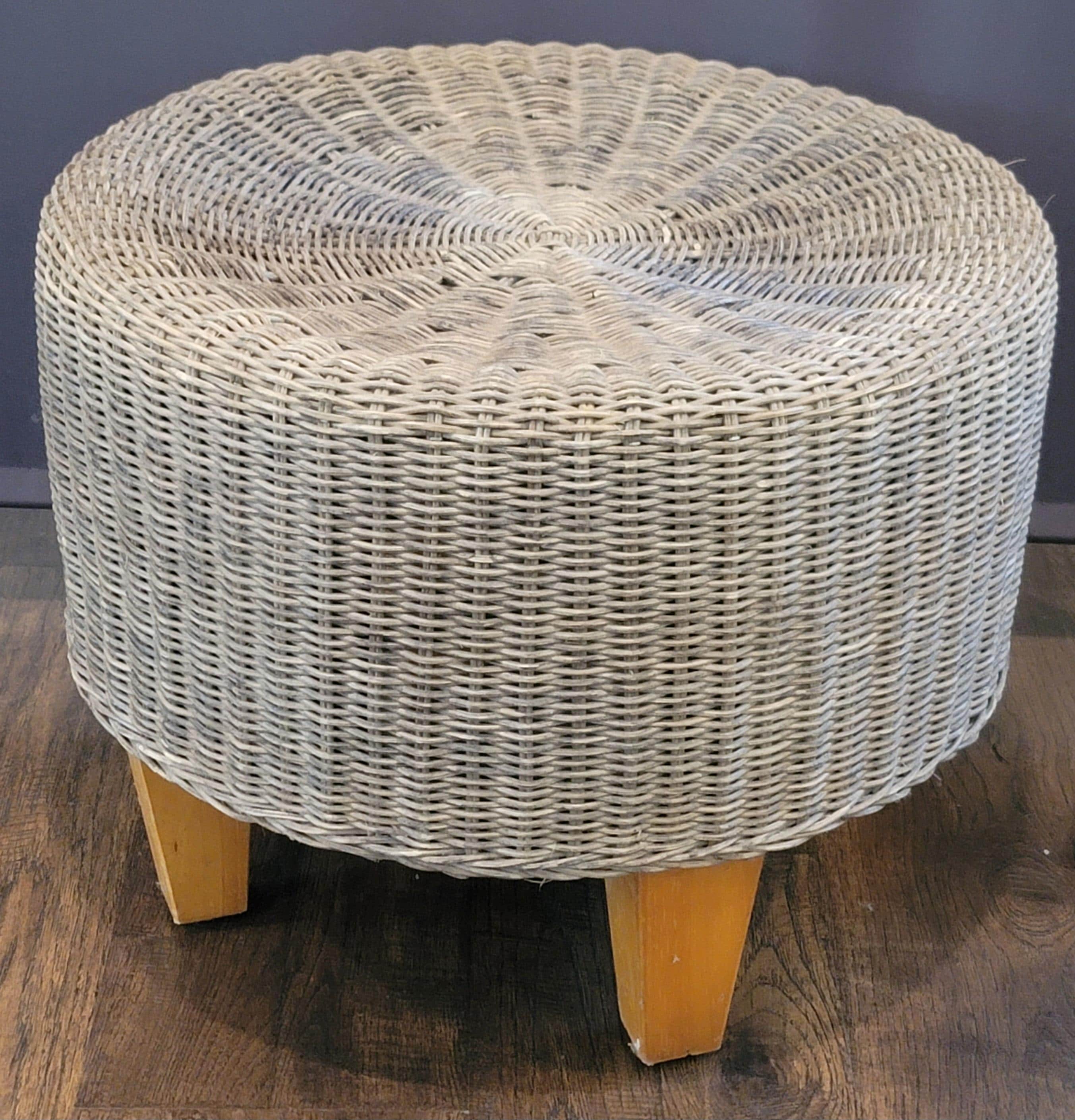 定価7.4万 MOUNTAIN RESEARCH RATTAN OTTOMAN Mid Century Modern Wicker Rattan Ottoman Bamboo Stool - Etsy
