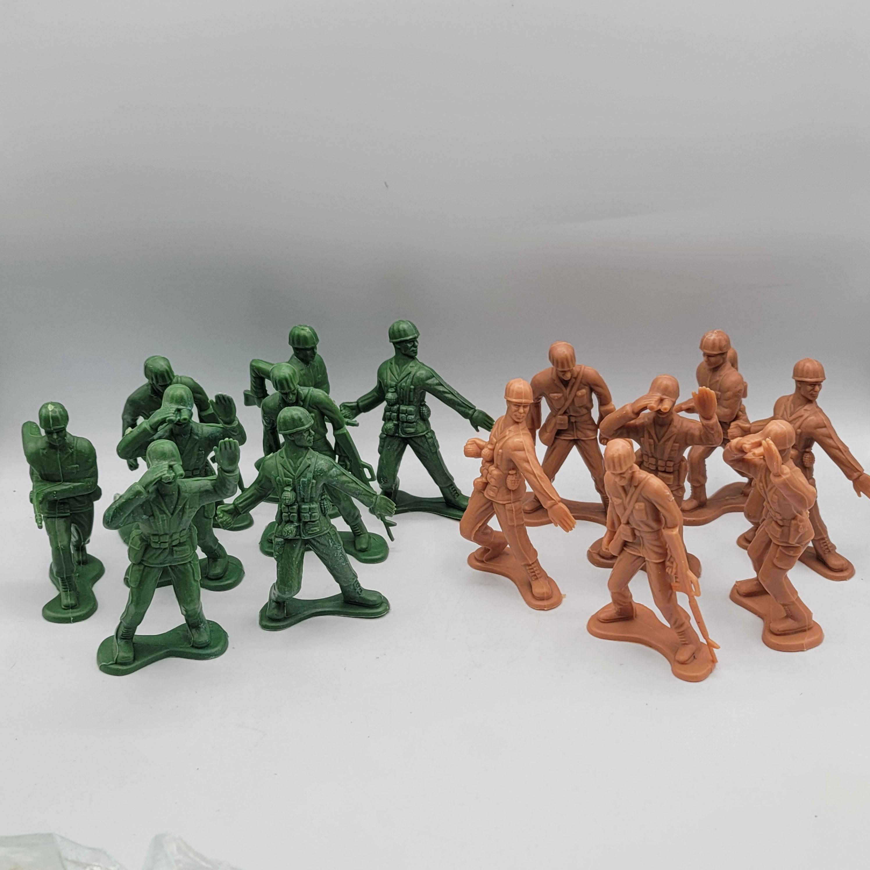 Vintage Large Army Men Toy Soldier Tan Green Greenbrier
