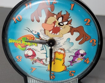 Westclox Space Jam Key Wound Alarm Clock. TASMANIA Vintage 1996