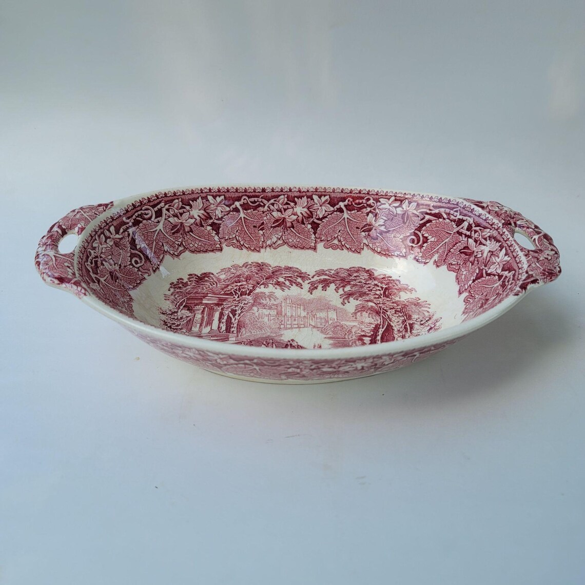 Rare Mason's Handled Oval Vegetable Bowl in Vista Pattern Etsy