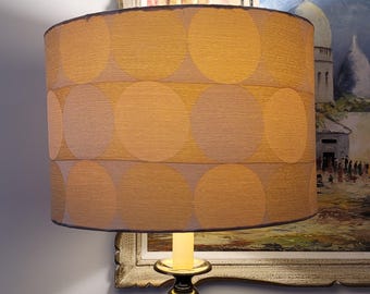 Vintage Lamp Shade Beige Tube Circles Retro Modern Lighting