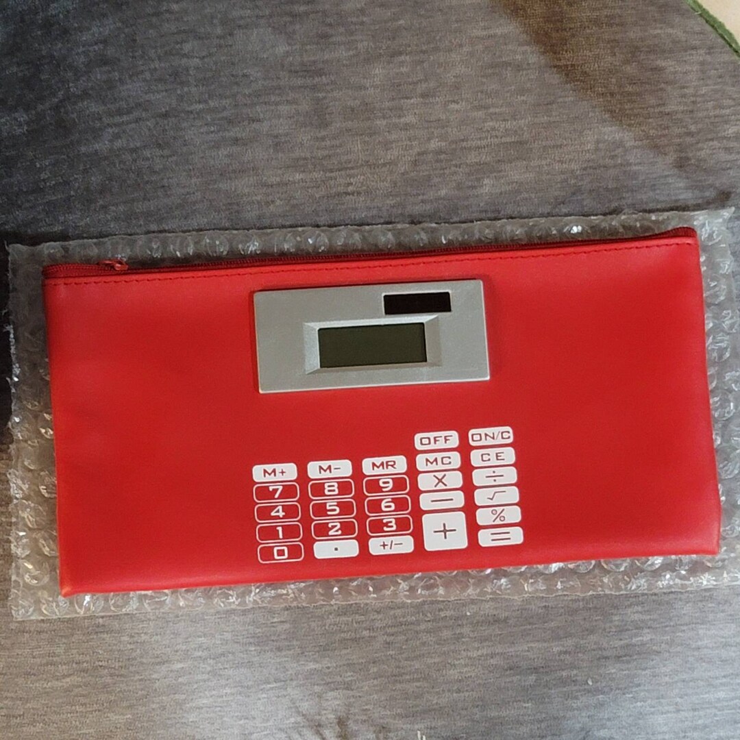 NEW Vintage Coupon POUCH Calculator. Shopping on a Budget Red Etsy