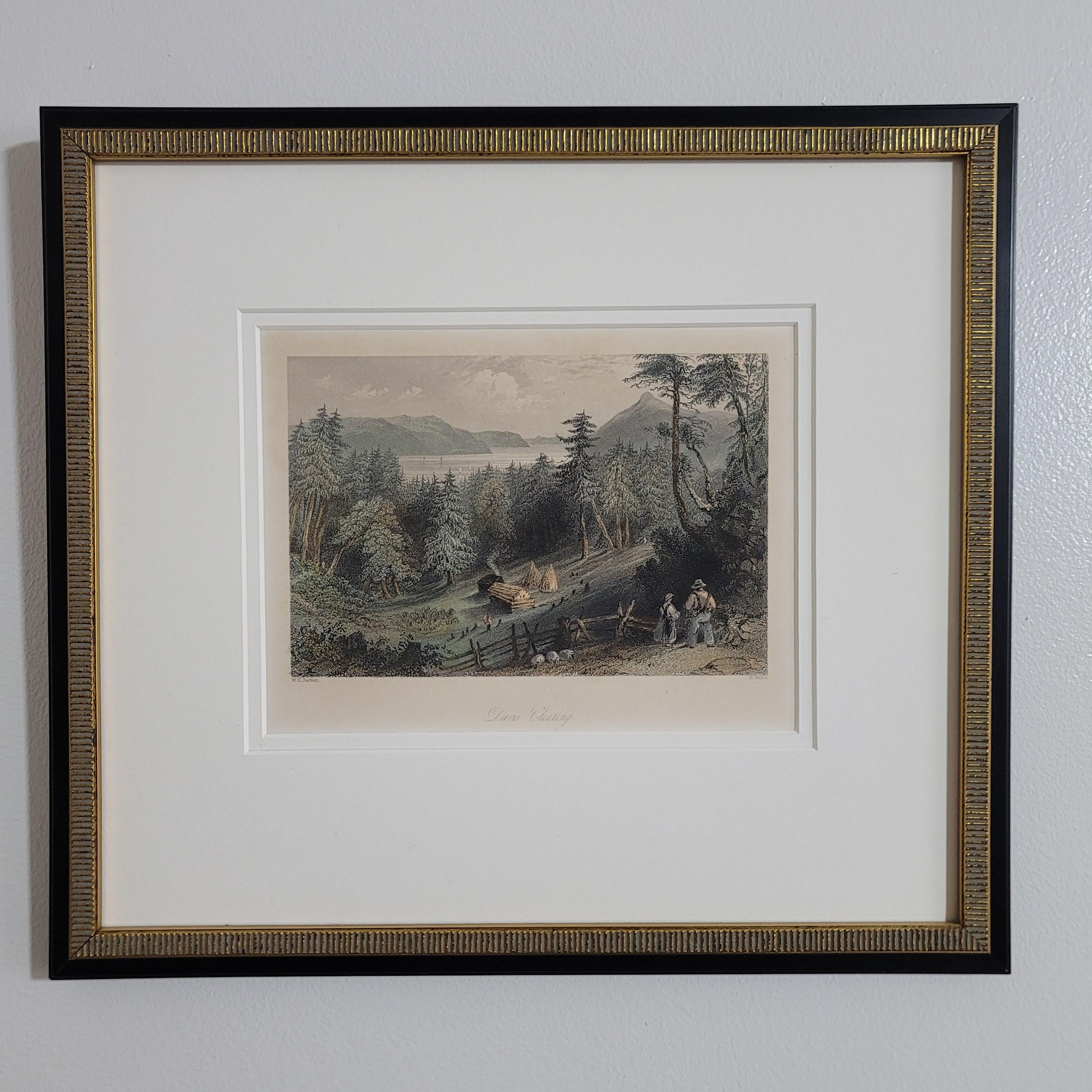 アートワーク アンティーク W H Bartlett サイン入り 額入り 風景画