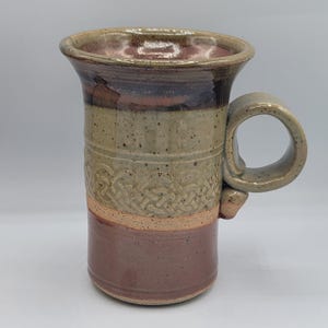 Vintage Large Mug Artisan Coffee Studio Pottery Signed Earth Tones