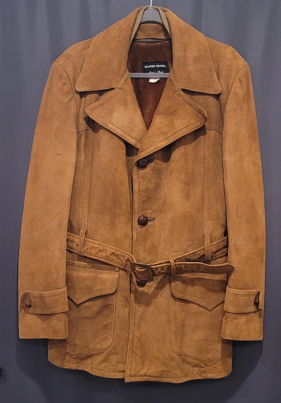 Vintage 1950s Dupont Quilon Jacket Tan Suede Leather Lined