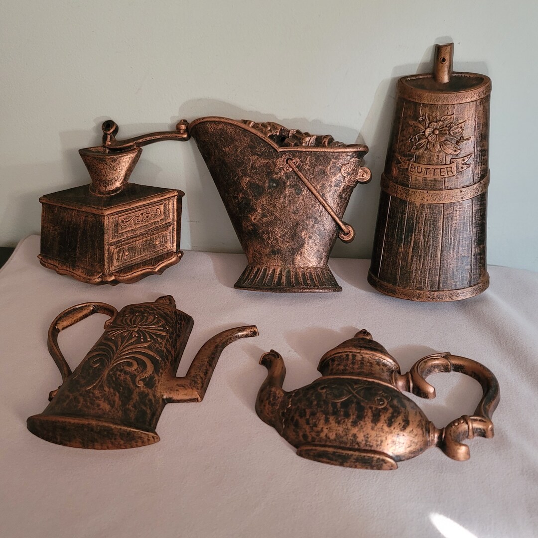 Vintage Copper Craft Kitchen Wall Decor Teapot Coffee Post - Etsy
