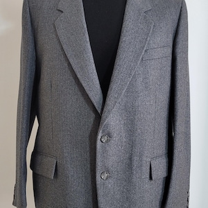 Vtg Christian DIOR Blazer Men Wool Grey Strip Size 44 x 29 Sport Coat Jacket